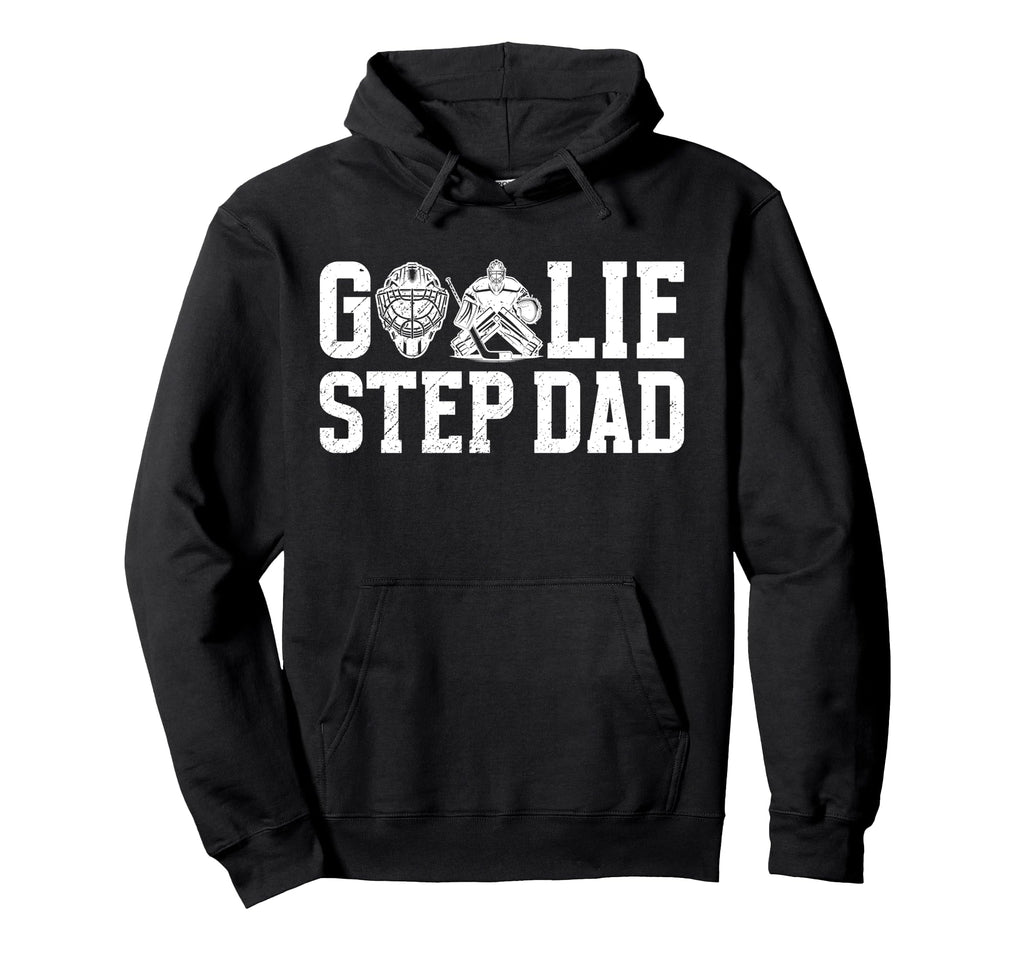 Ice Hockey Goalie Step Dad Hockey Hoodie - Custom Art Print for Adults