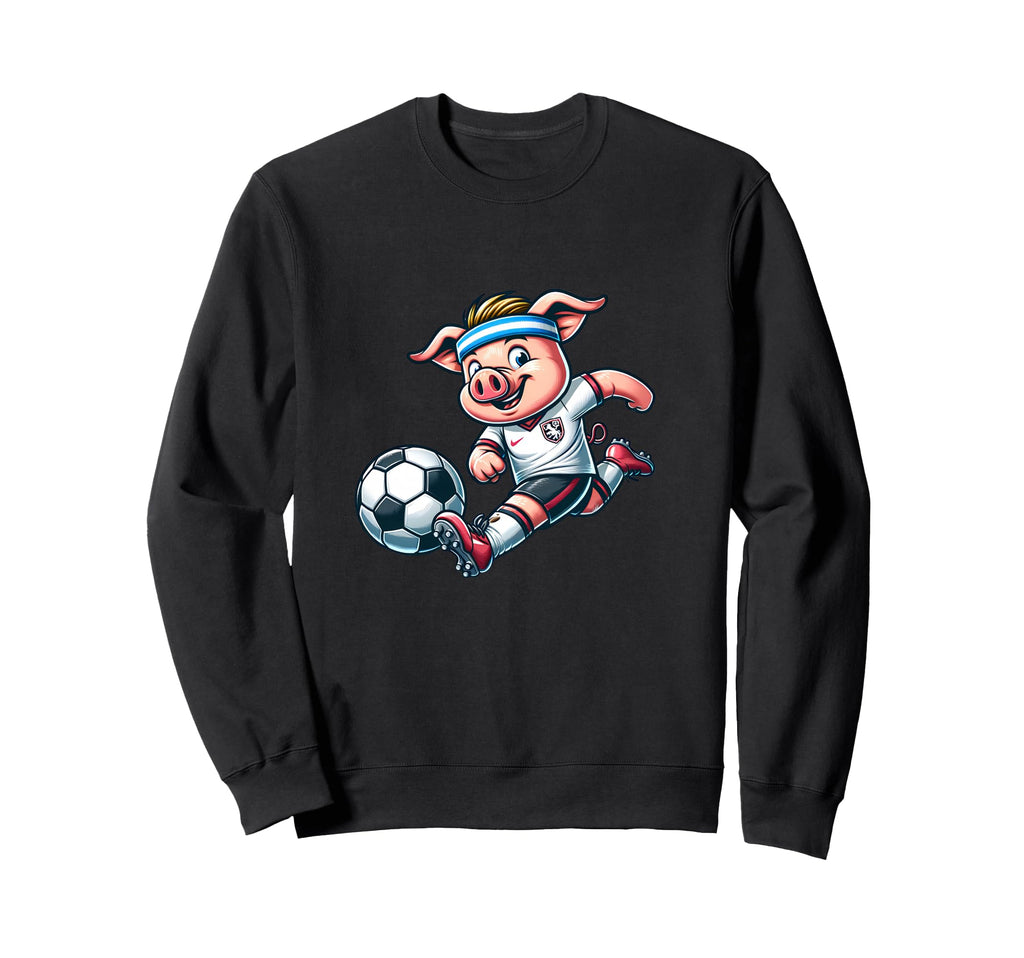 Football Pig Mascot Playing Soccer Sweatshirt - Fun Novelty Design Unisex