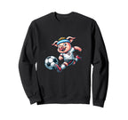 Football Pig Mascot Playing Soccer Sweatshirt - Fun Novelty Design Unisex