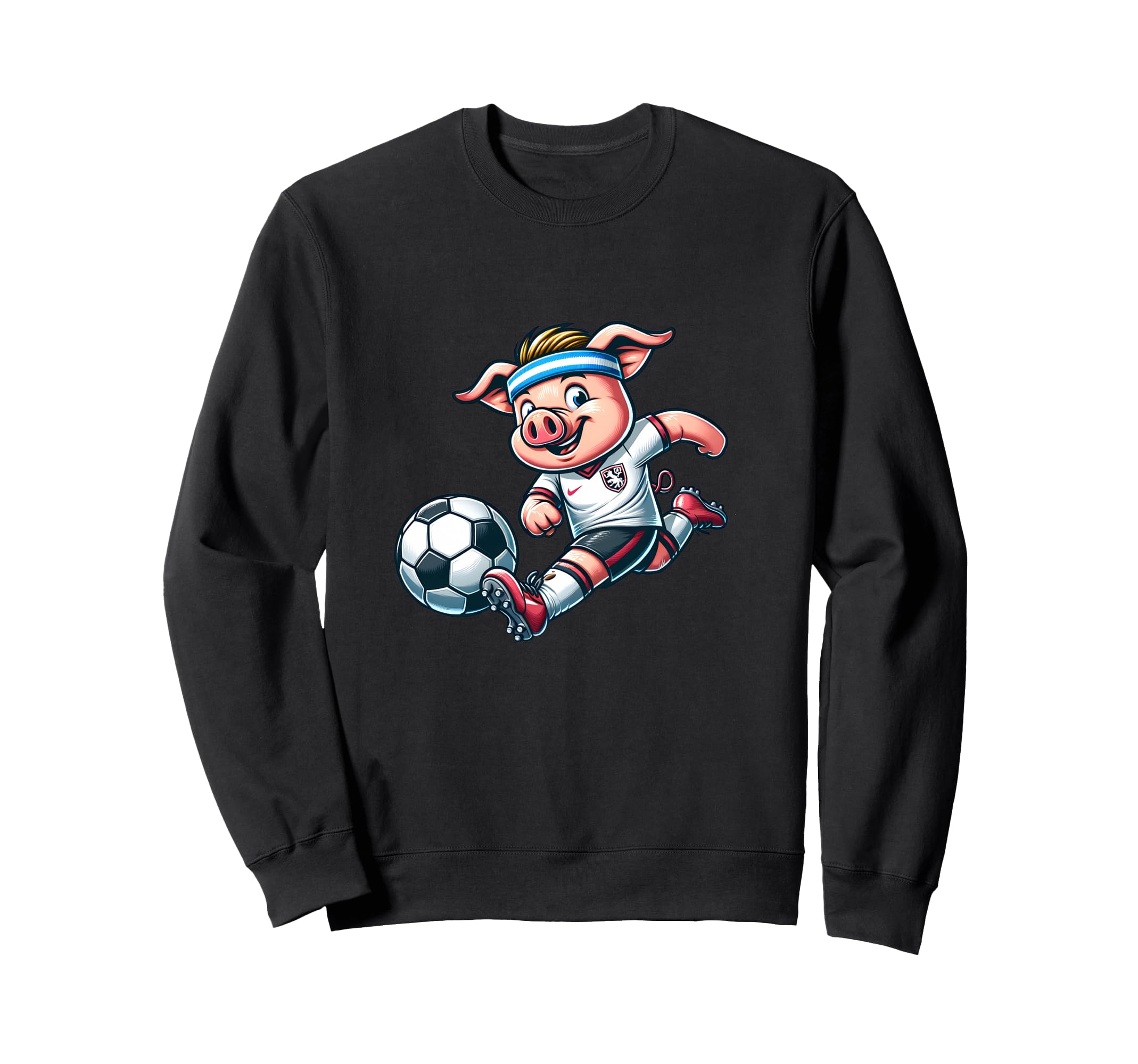 Football Pig Mascot Playing Soccer Sweatshirt - Fun Novelty Design Unisex