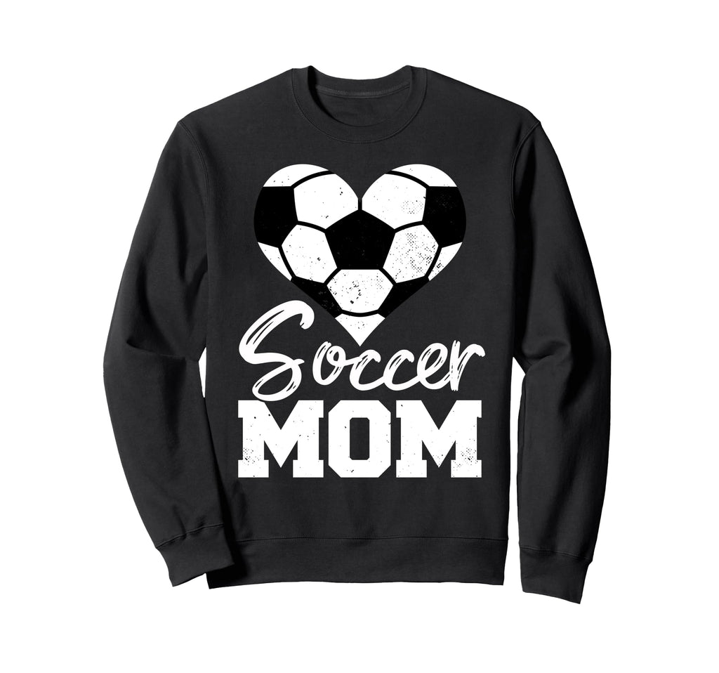 Soccer Mom Heart Funny Heartfelt Sweatshirt - Trendy Graphic for Adults