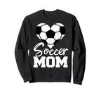 Soccer Mom Heart Funny Heartfelt Sweatshirt - Trendy Graphic for Adults