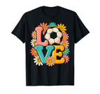 Groovy Love Soccer Goalie Player Fan Game T-Shirt - Unique Graphic Unisex