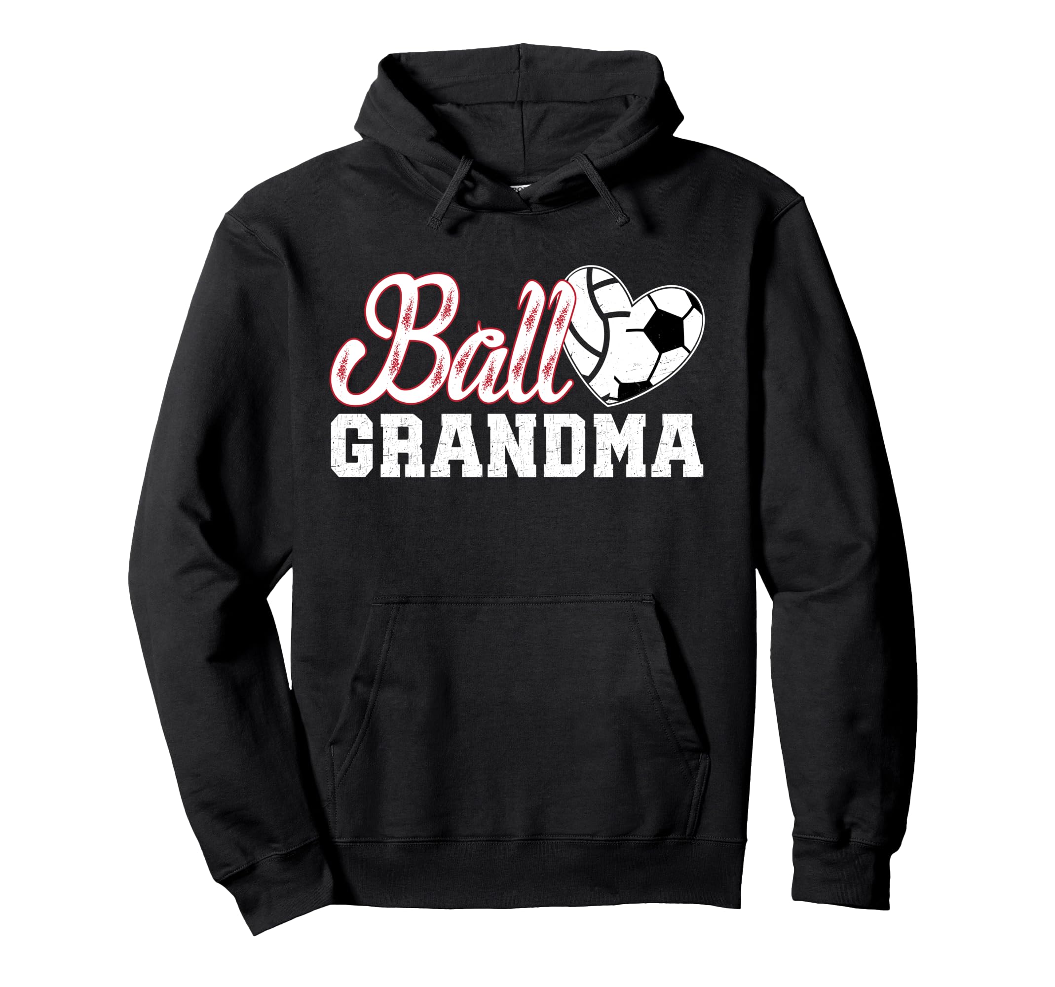 Ball Grandma Heart Soccer Volleyball Hoodie - Custom Art Print Unisex