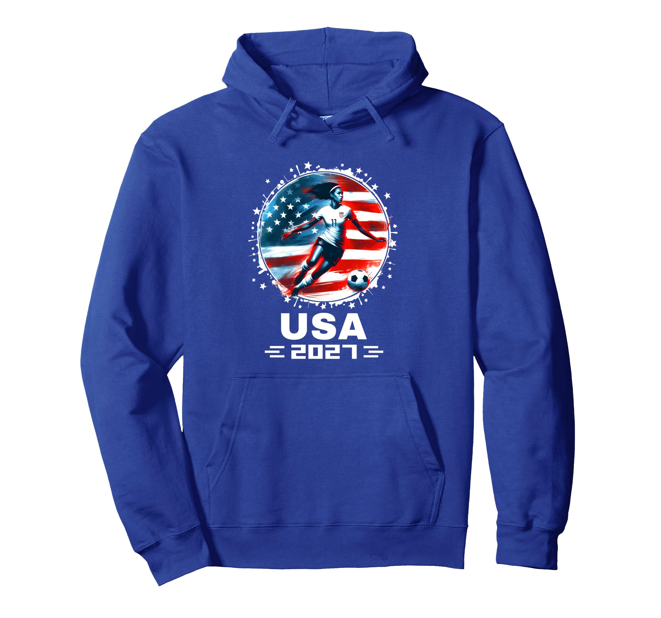 American Flag Soccer Womens Soccer Hoodie - Streetwear Style for Adults