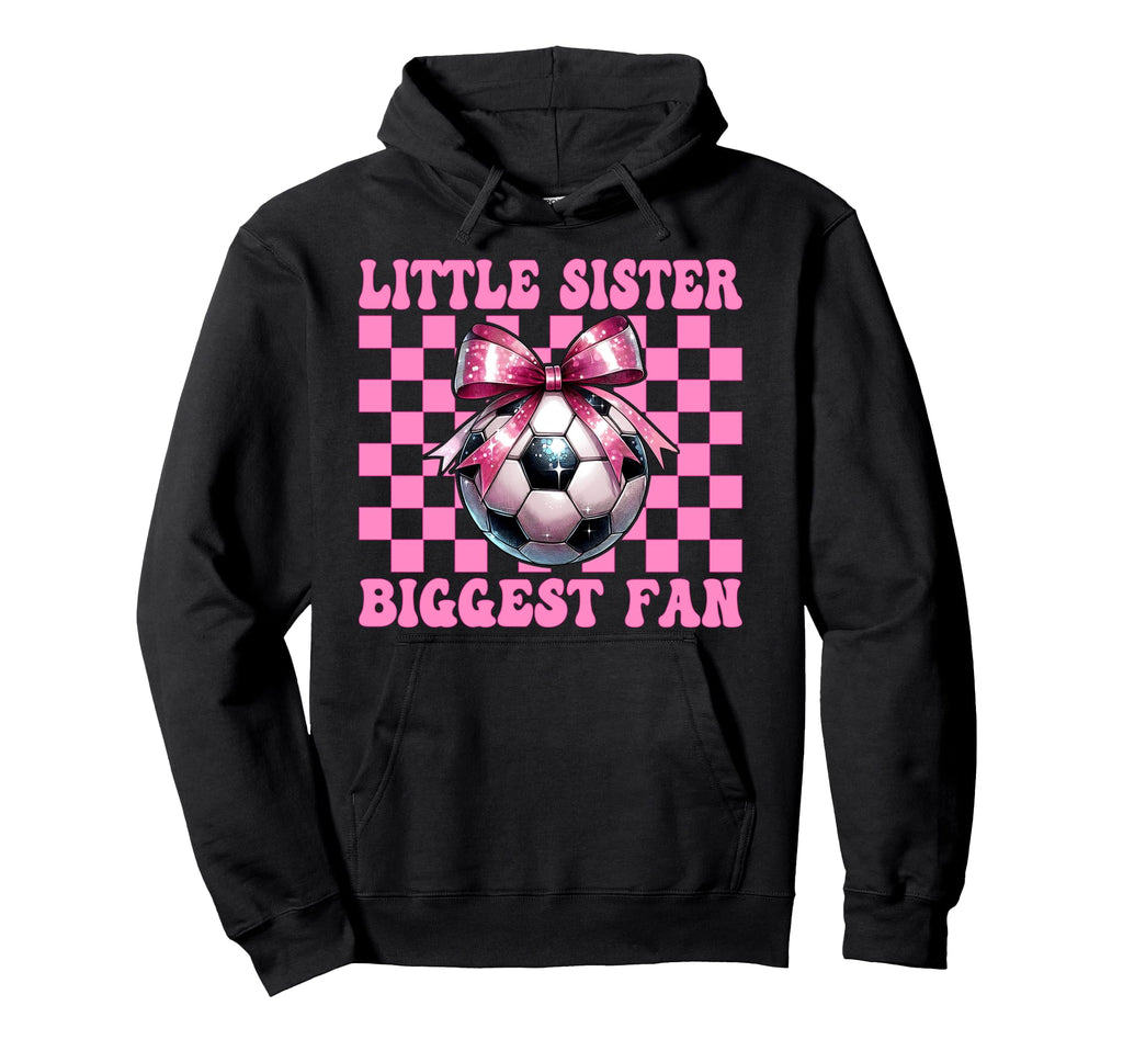 Soccer Sister Soccer Coquette Little Hoodie - Graphic Print for Adults