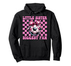 Soccer Sister Soccer Coquette Little Hoodie - Graphic Print for Adults