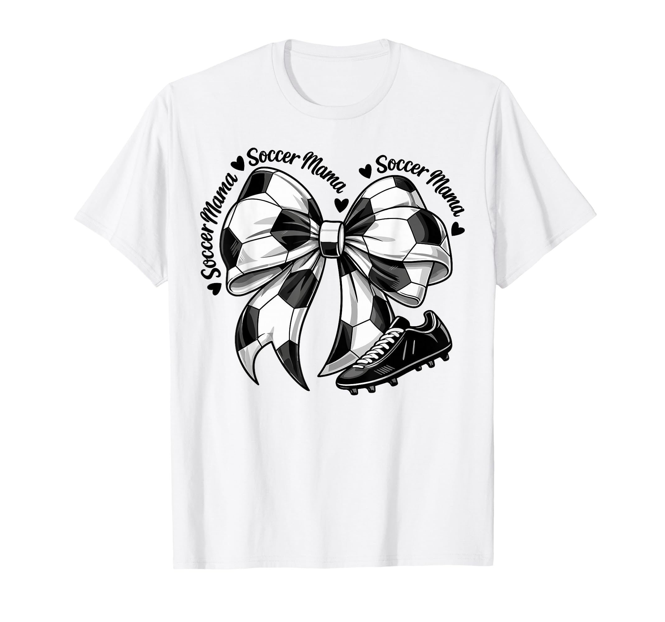 Soccer Mama Mom Coquette Bows T-Shirt - Minimalist Print for Adults