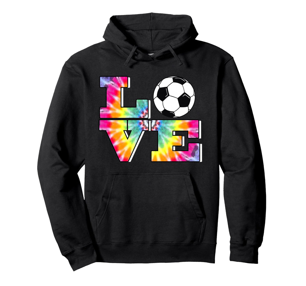 Soccer Tie Dye Love Multi Color Teen Hoodie - Aesthetic Graphic for Adults