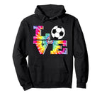 Soccer Tie Dye Love Multi Color Teen Hoodie - Aesthetic Graphic for Adults
