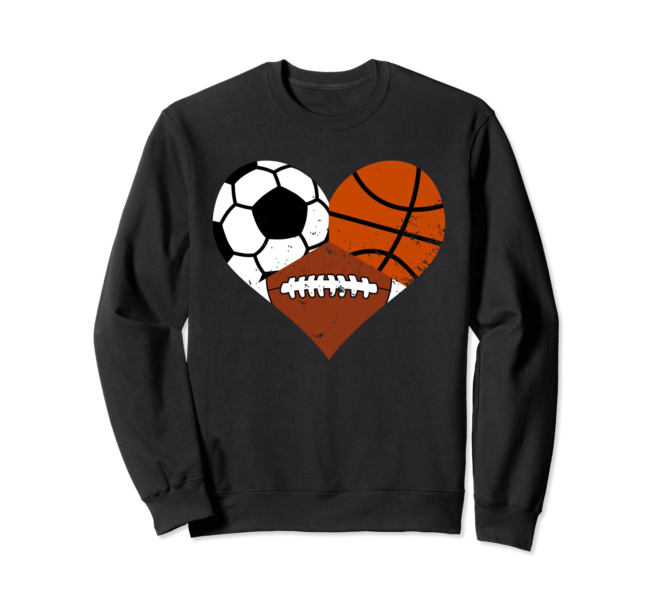 Basketball Football Soccer Heart Sweatshirt - Streetwear Style Unisex