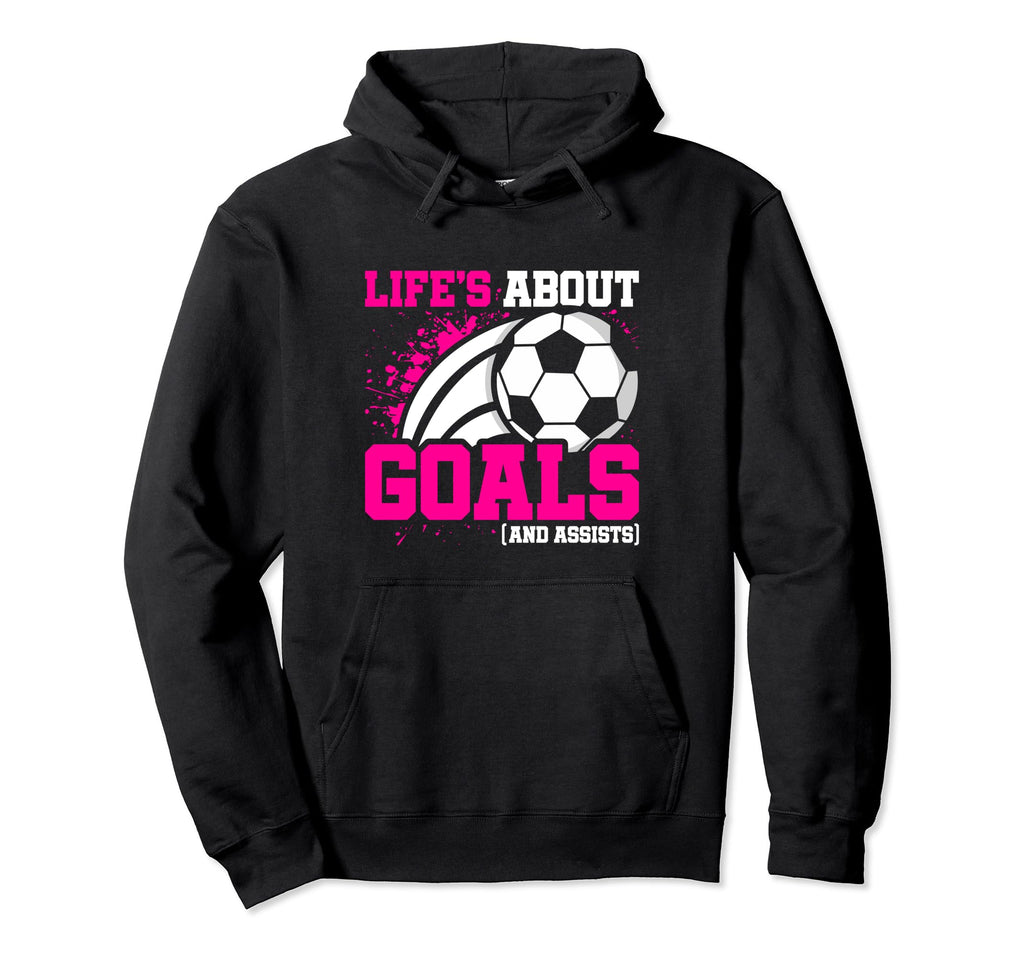 Soccer Player Lifes About Goals Assists Hoodie - Minimalist Print Unisex