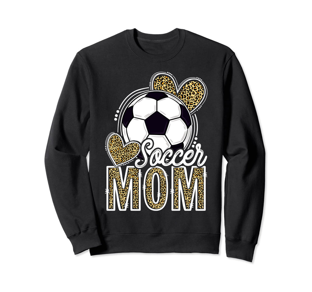 Soccer Mom Heart Leopard Funny Sweatshirt - Aesthetic Graphic Unisex