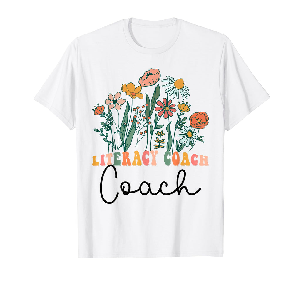 Groovy Wildflower Literacy Coach T-Shirt - Fun Novelty Design Men Women