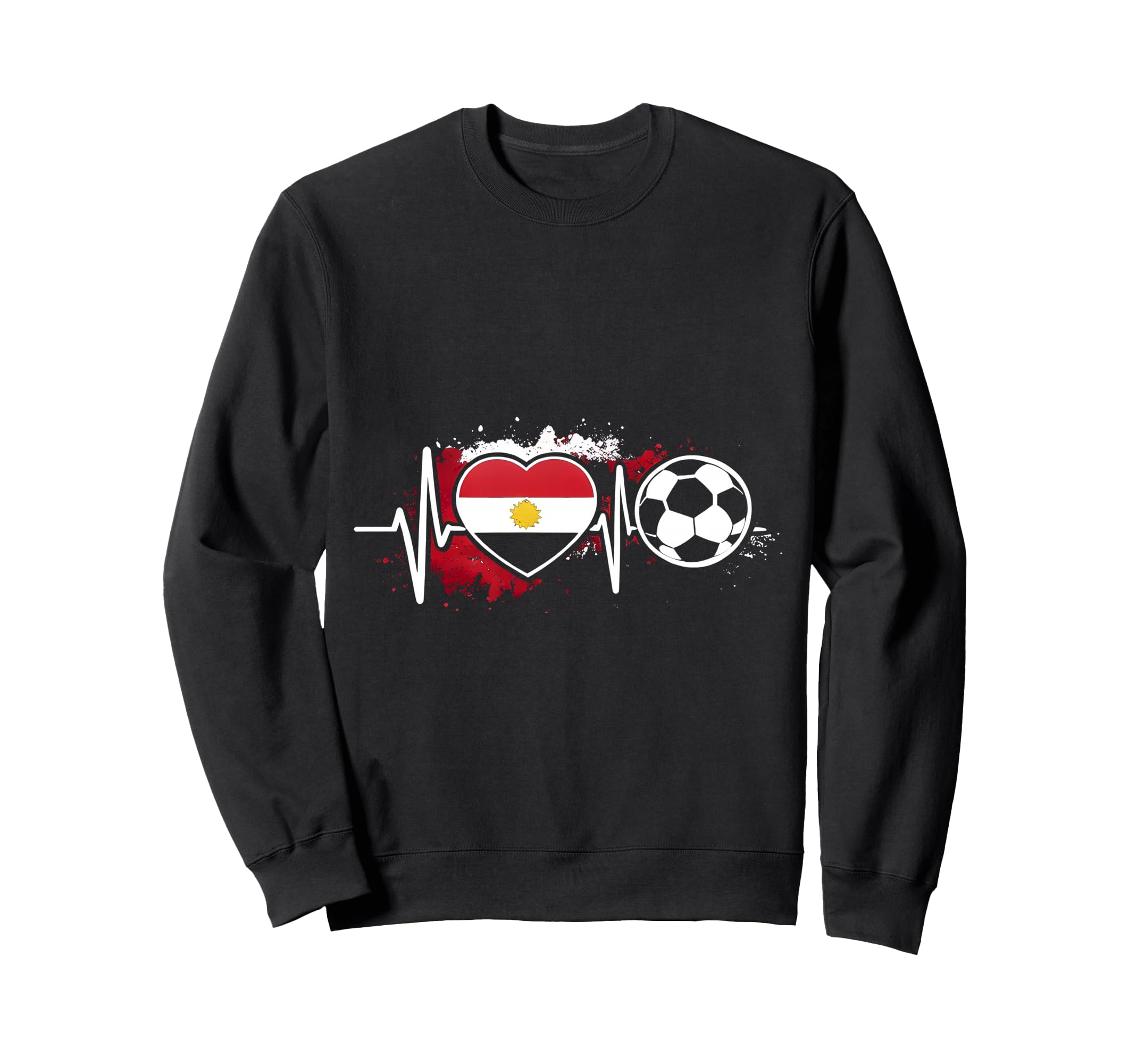 Football Pulse Egypt Flag Sweatshirt - Aesthetic Graphic for Adults