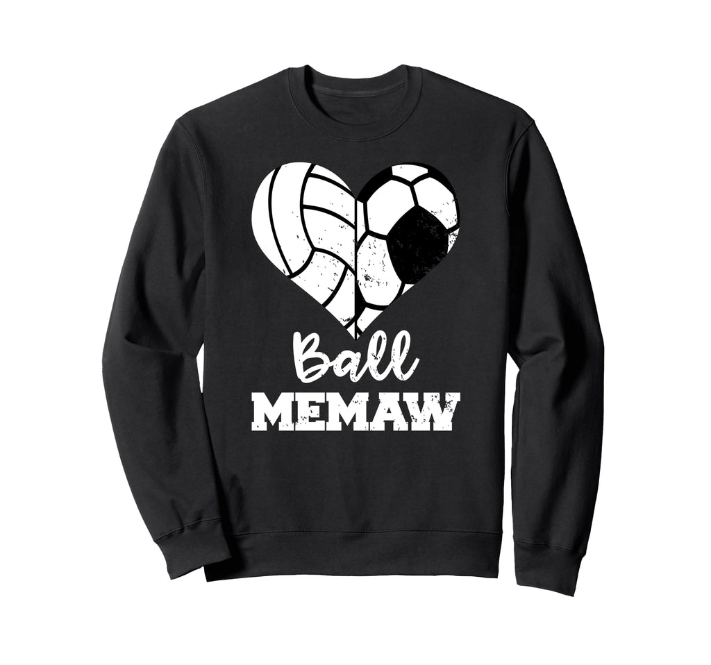 Ball Memaw Heart Funny Soccer Sweatshirt - Minimalist Print Men Women