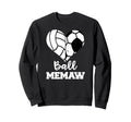 Ball Memaw Heart Funny Soccer Sweatshirt - Minimalist Print Men Women