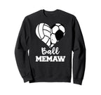 Ball Memaw Heart Funny Soccer Sweatshirt - Minimalist Print Men Women