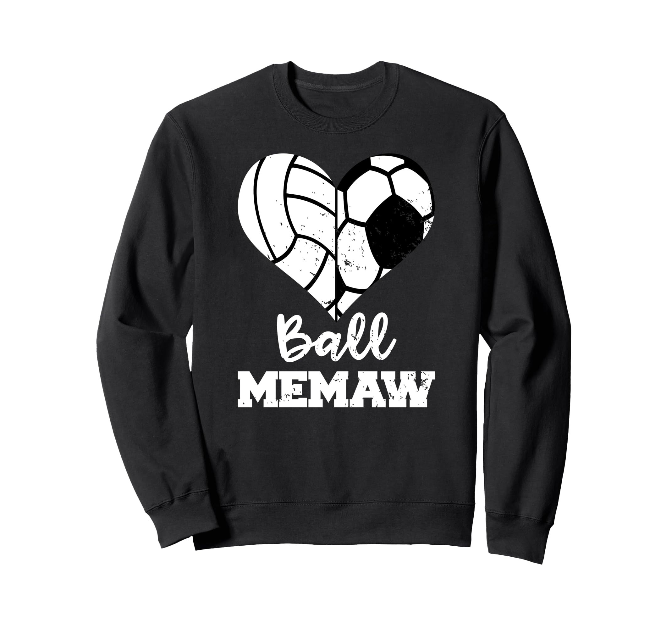 Ball Memaw Heart Funny Soccer Sweatshirt - Minimalist Print Men Women