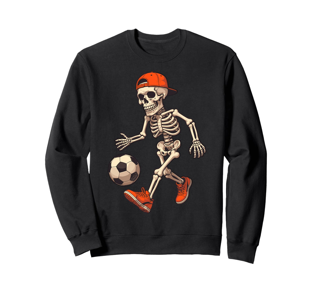Funny Skeleton Soccer Balls Sweatshirt - Unique Graphic for Adults