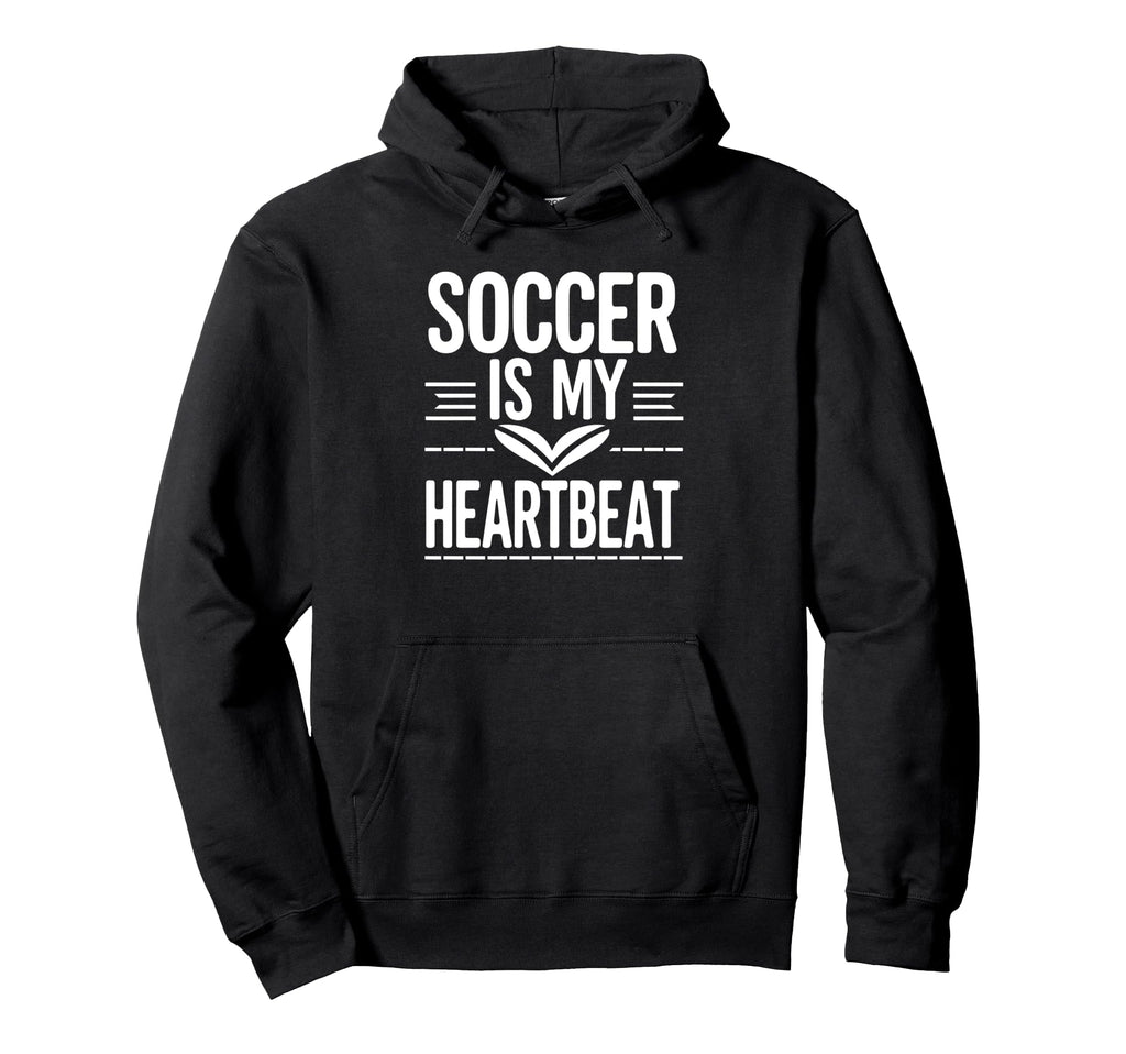 Soccer Is My Heartbeat Funny Soccer Ball Hoodie - Graphic Print Men Women
