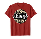 Leopard Vikings Team Mascot School Spirit T-Shirt - Unique Graphic Unisex