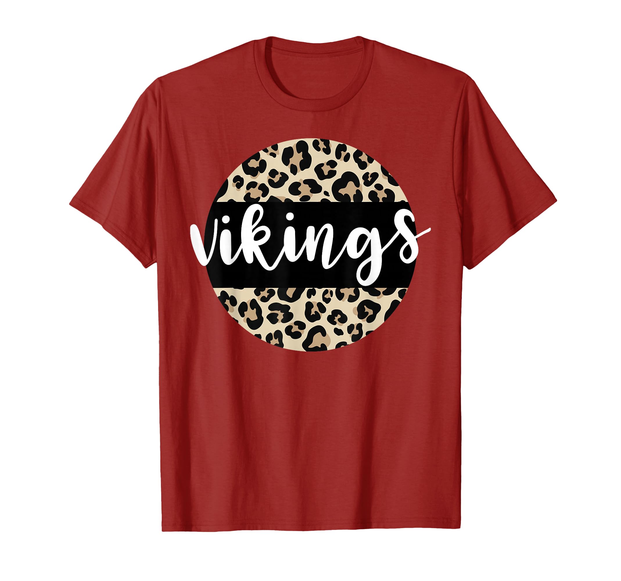 Leopard Vikings Team Mascot School Spirit T-Shirt - Unique Graphic Unisex