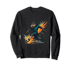 Fierce Soccer Wolf Power Kick Sweatshirt - Unique Graphic for Adults