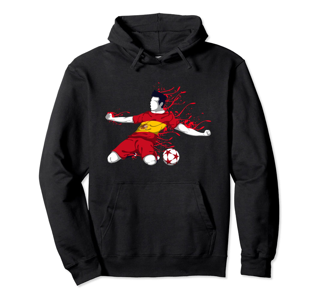 Spain Soccer Fans Jersey Spanish Flag Hoodie - Minimalist Print for Adults