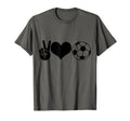 Soccer Peace Love Soccer Player T-Shirt - Casual Everyday Wear Unisex