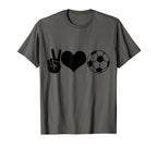 Soccer Peace Love Soccer Player T-Shirt - Casual Everyday Wear Unisex