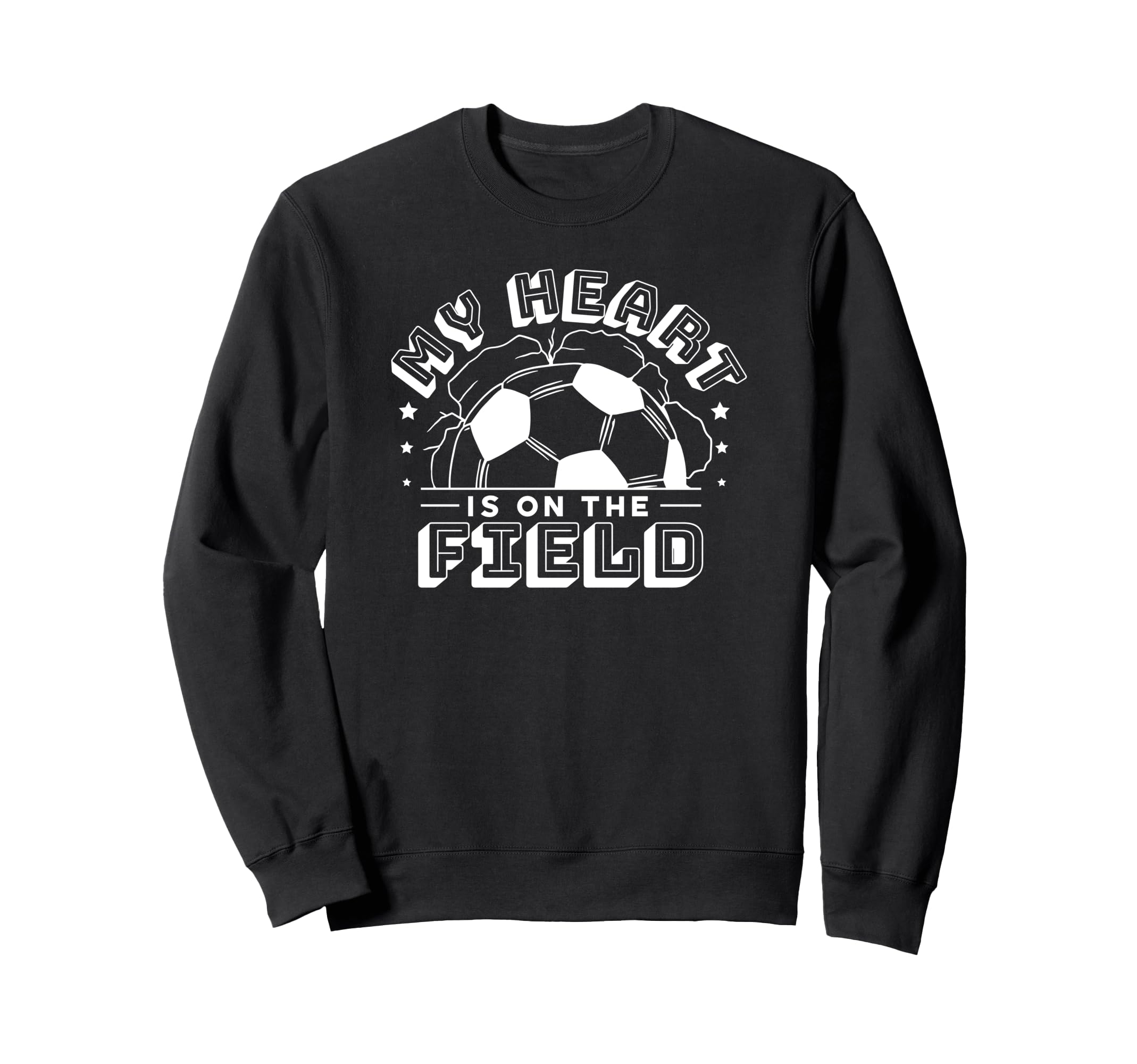 Soccer Sports Funny My Heart Is Sweatshirt - Casual Everyday Wear Unisex
