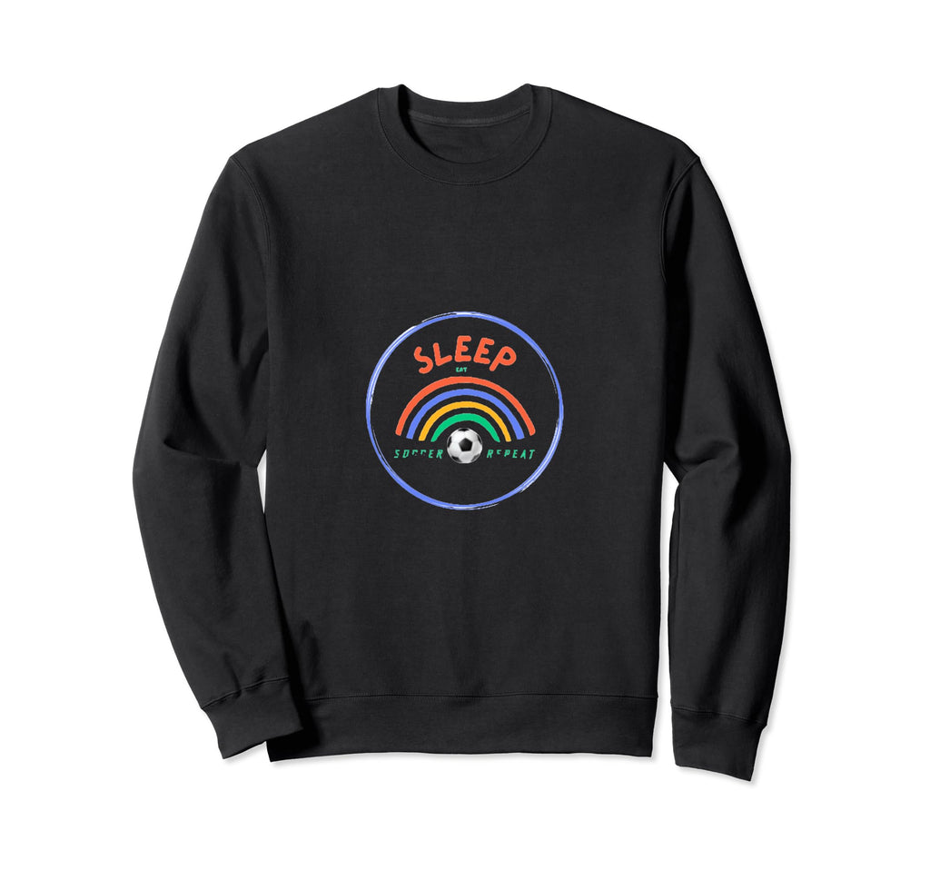 Eat Sleep Soccer Repeat Soccer Sweatshirt - Aesthetic Graphic Men Women