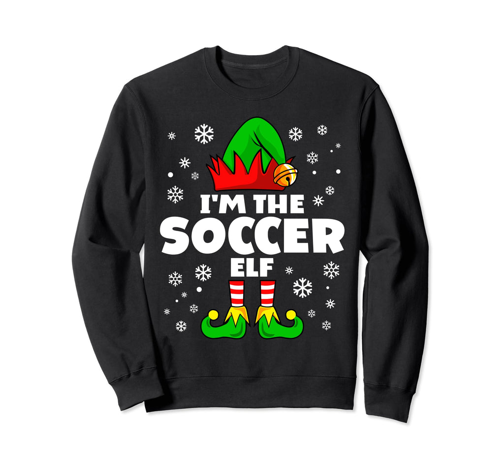 Funny Soccer Elf Family Matching Sweatshirt - Trendy Graphic for Adults