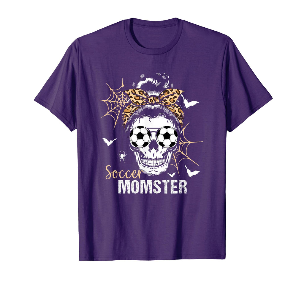Momster Soccer Mom Messy Bun Skull T-Shirt - Minimalist Print Unisex