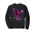 Soccer Player Mid Kick Dynamic Sweatshirt - Minimalist Print for Adults