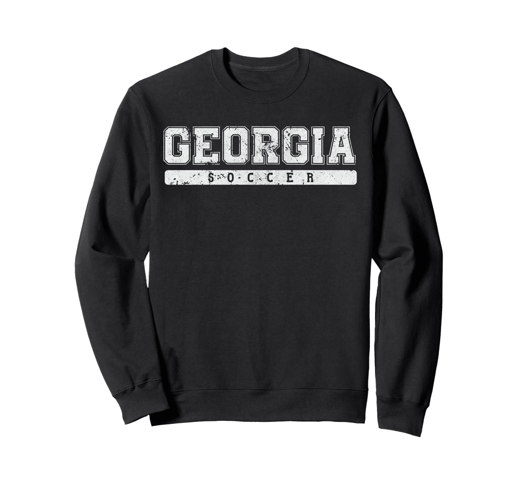 Georgia Soccer White Text Sweatshirt - Fun Novelty Design Unisex