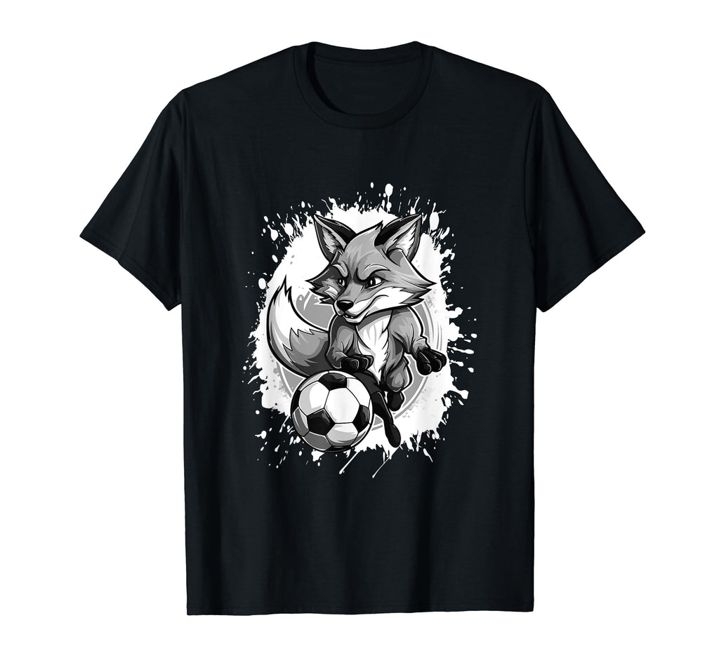 Fox Playing Soccer Team Sports Animal T-Shirt - Trendy Graphic Unisex