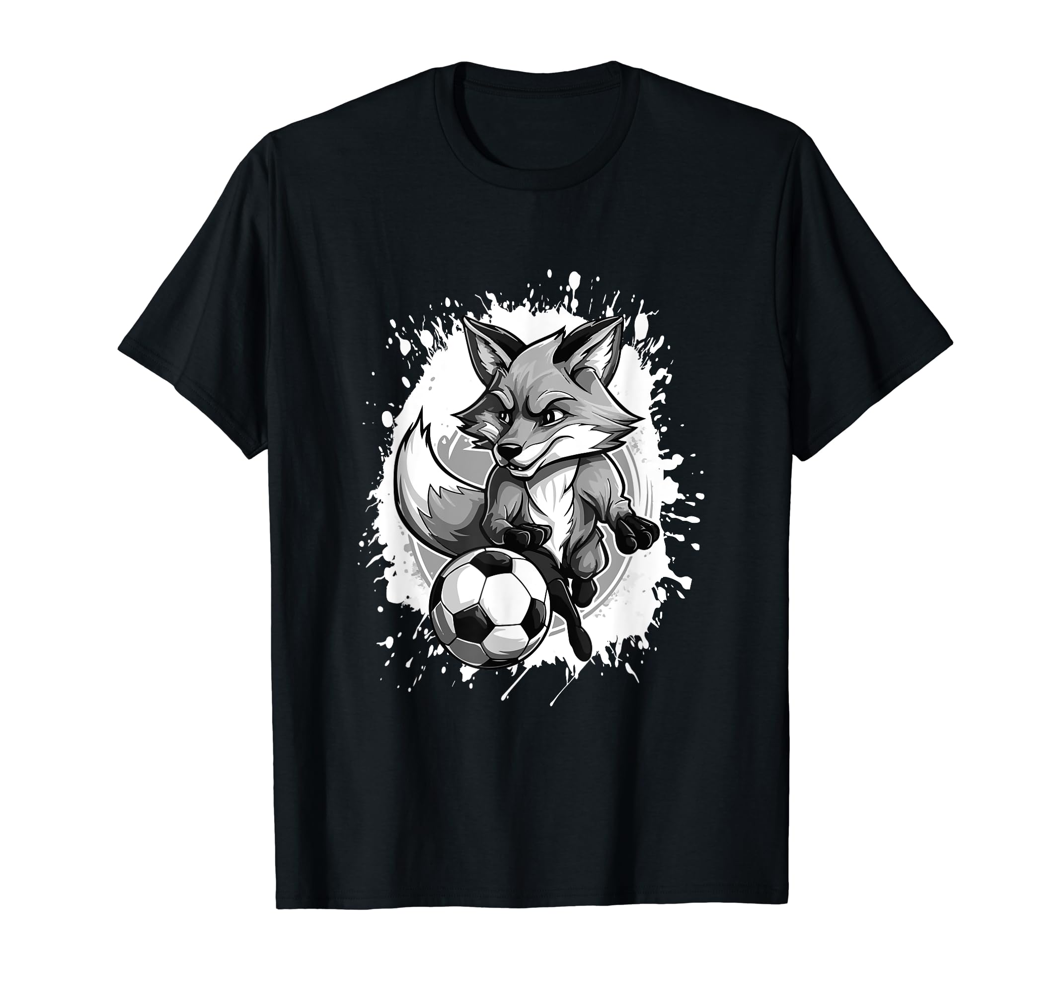 Fox Playing Soccer Team Sports Animal T-Shirt - Trendy Graphic Unisex