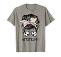 Mom Life Soccer Mom Messy Bun T-Shirt - Custom Art Print Unisex