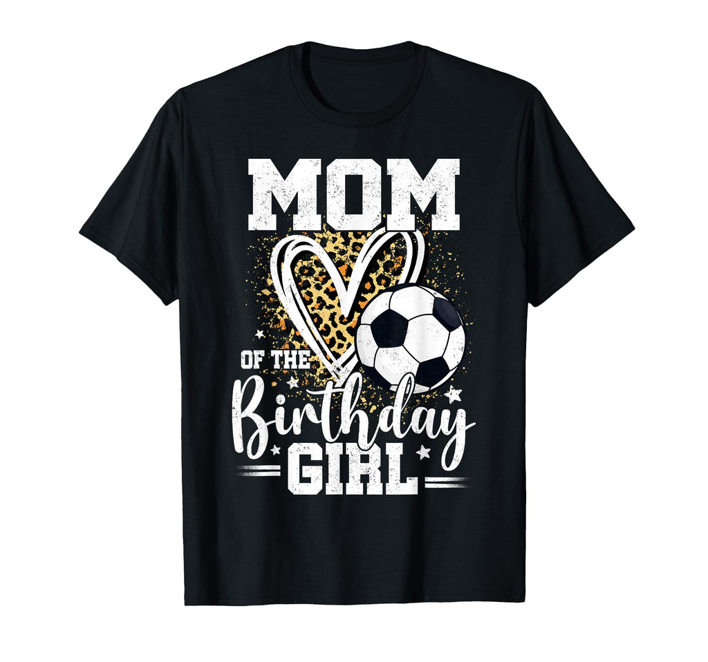 Mom Birthday Soccer Mom Leopard Heart T-Shirt - Graphic Print Men Women