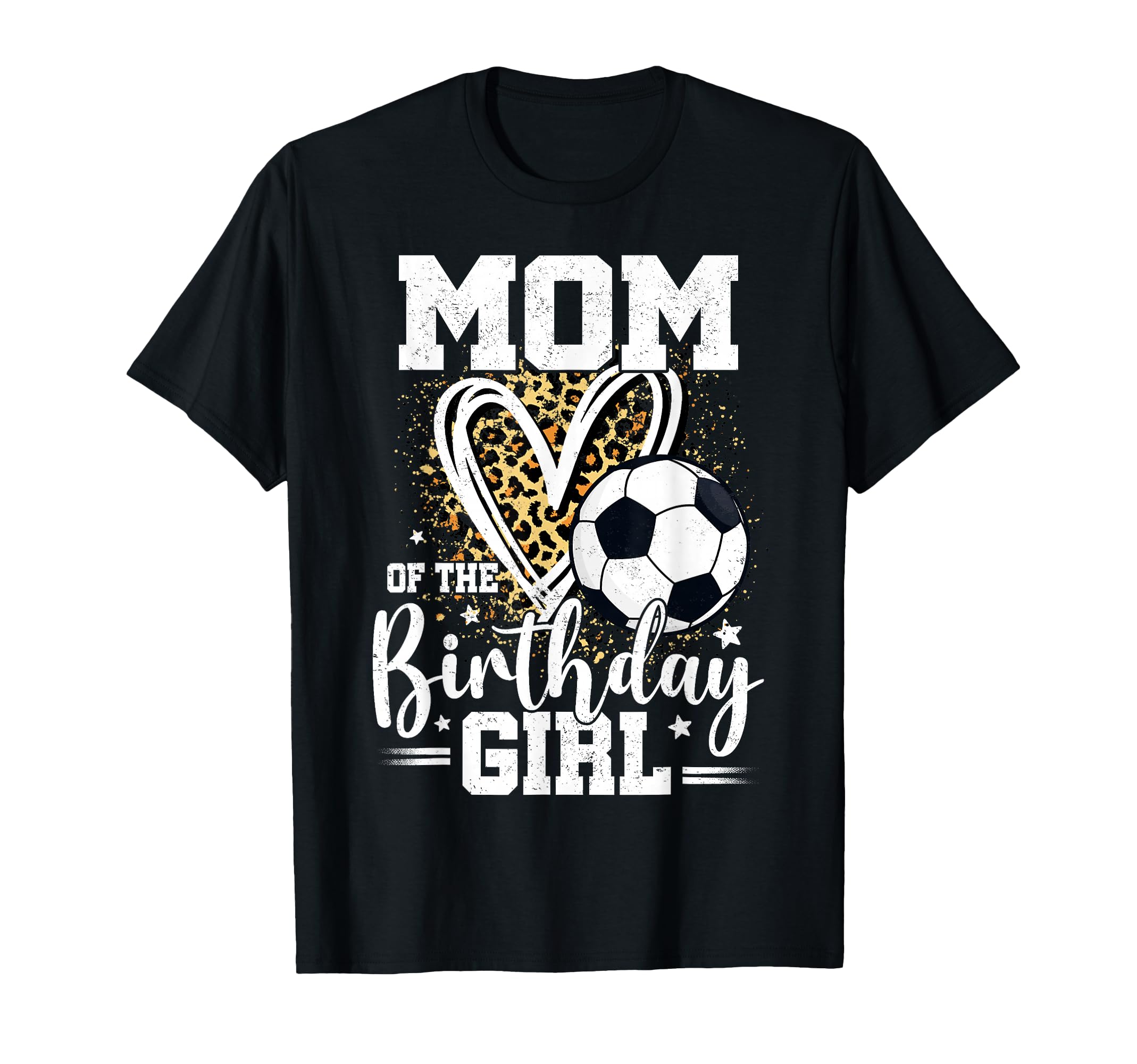 Mom Birthday Soccer Mom Leopard Heart T-Shirt - Graphic Print Men Women