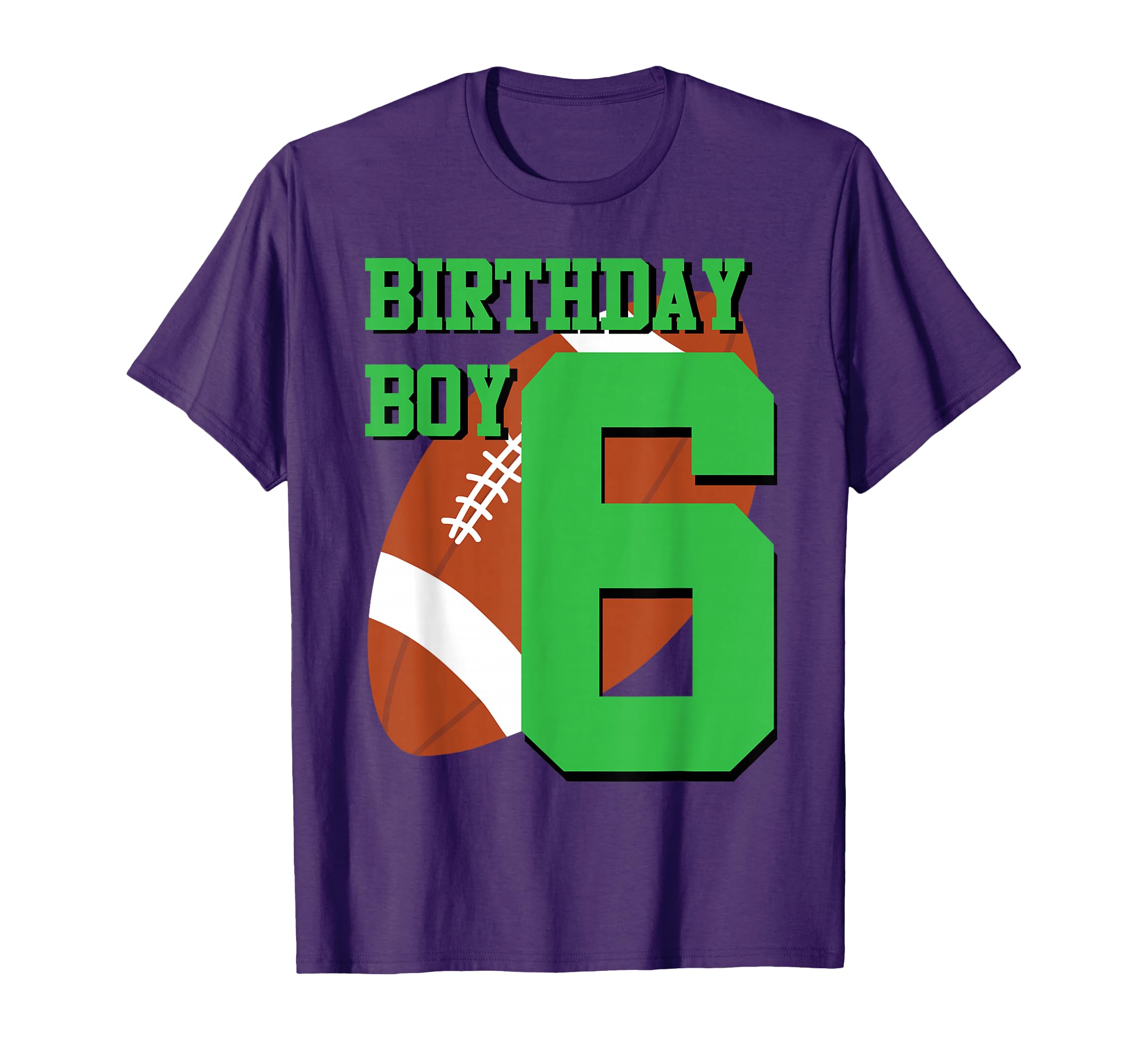 6Th Birthday Football 6 Year Old T-Shirt - Custom Art Print Men Women