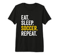 Eat Sleep Soccer Repeat Tri Blend T-Shirt - Fun Novelty Design for Adults