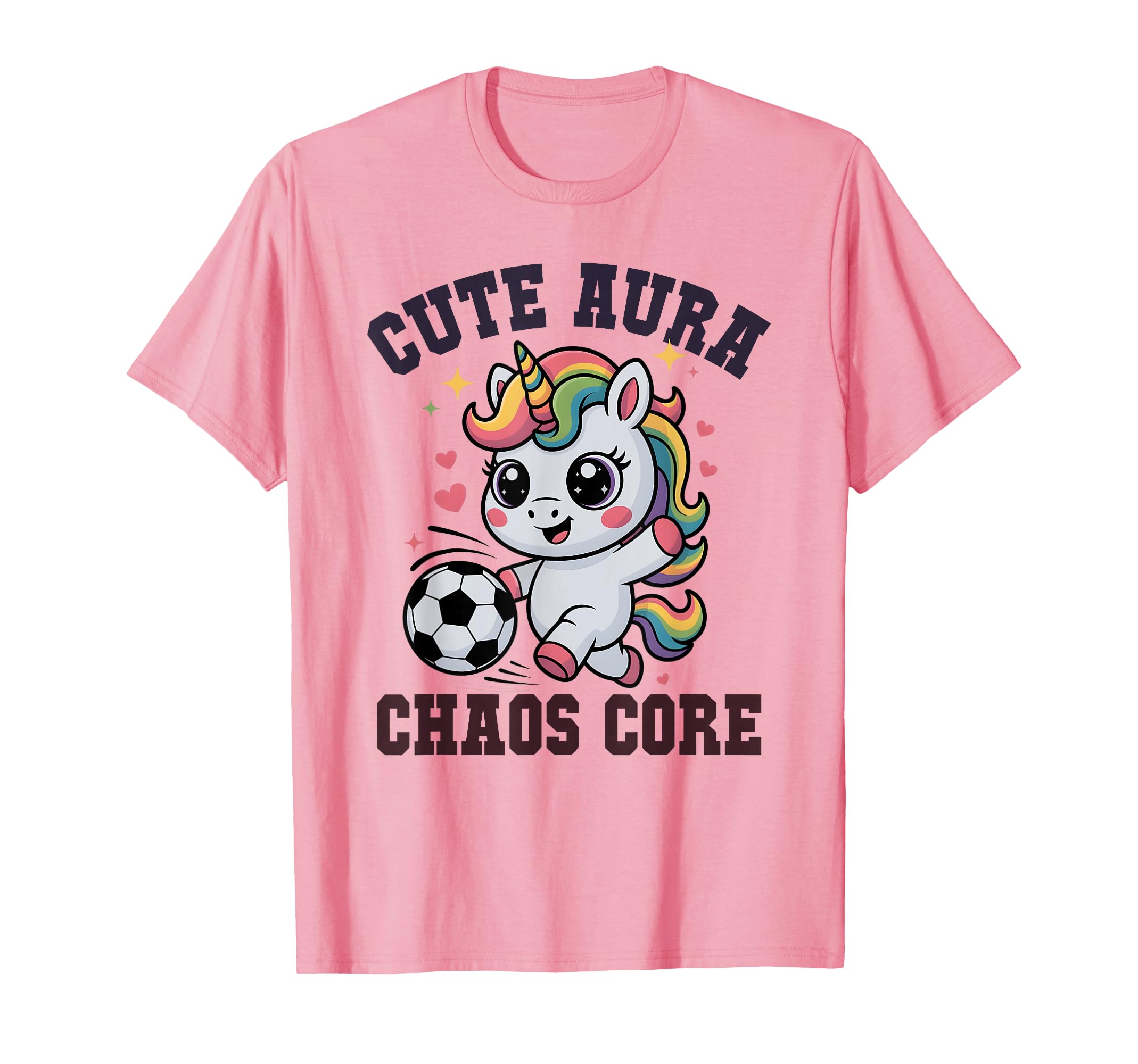 Funny Soccer Unicorn Aura Chaos Core T-Shirt - Streetwear Style for Adults