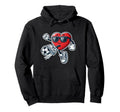 Soccer Is My Valentine Heart Valentines Hoodie - Graphic Print for Adults