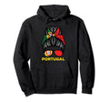 Portugal Flag Hairbun Football Soccer Hoodie - Minimalist Print Men Women