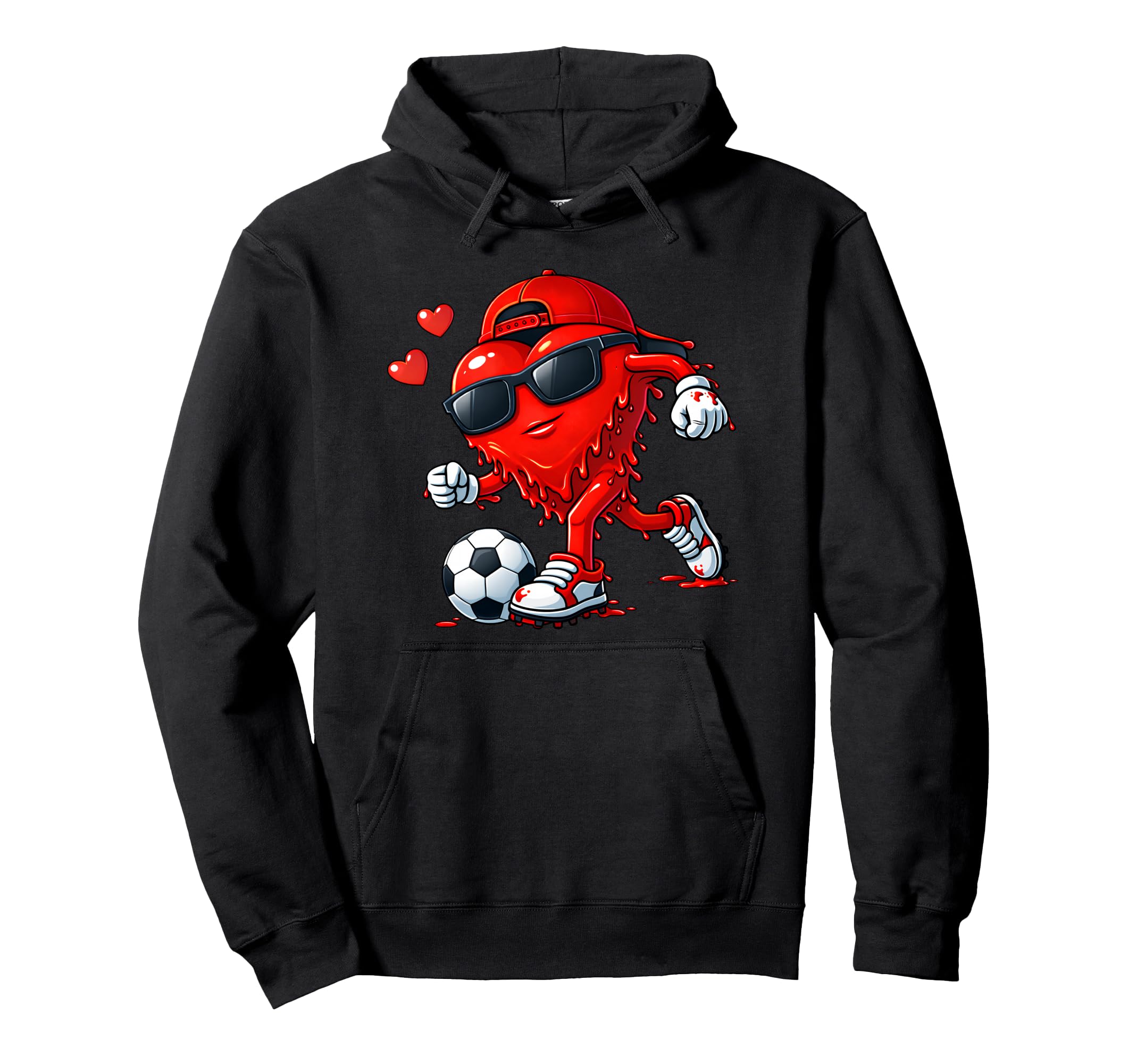 Valentine Soccer Heart Drip Sport Hoodie - Aesthetic Graphic for Adults