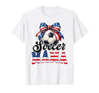 Soccer Mama American Flag Soccer Lovers T-Shirt - Unique Graphic Men Women