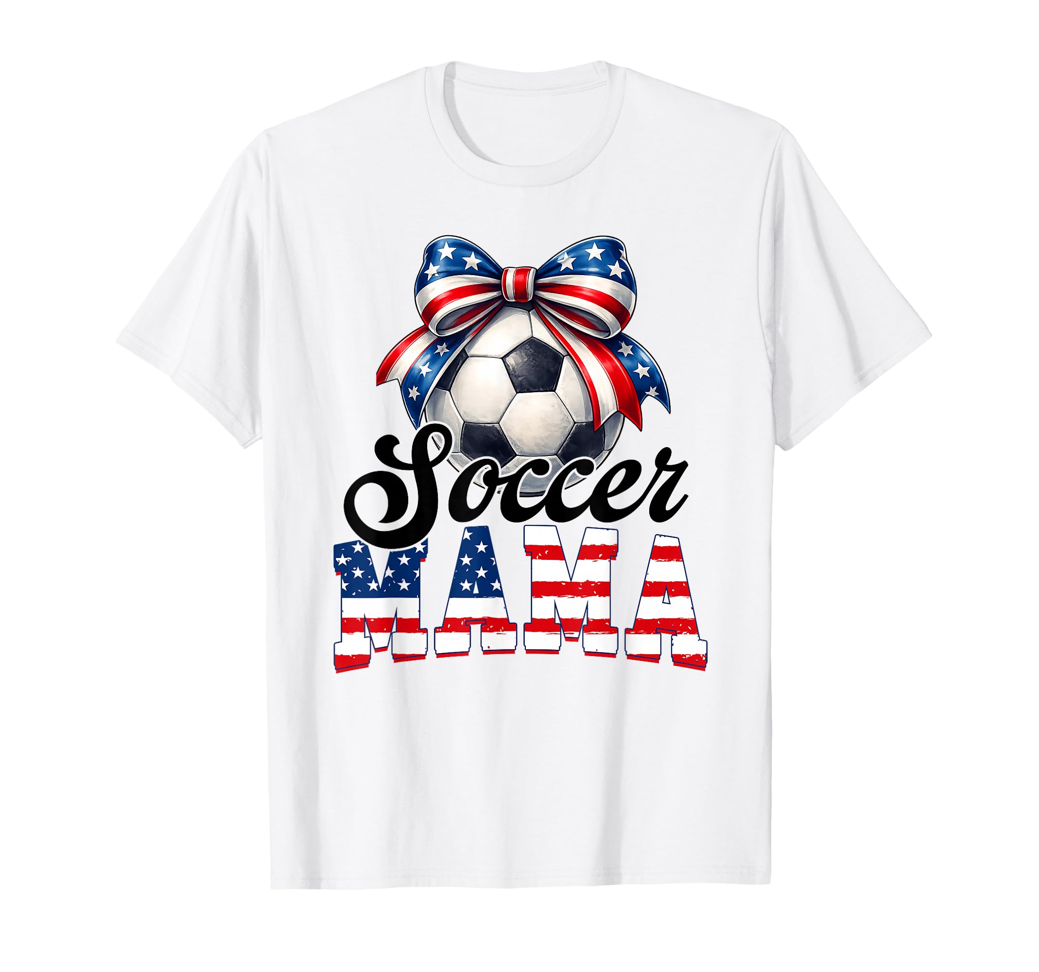 Soccer Mama American Flag Soccer Lovers T-Shirt - Unique Graphic Men Women